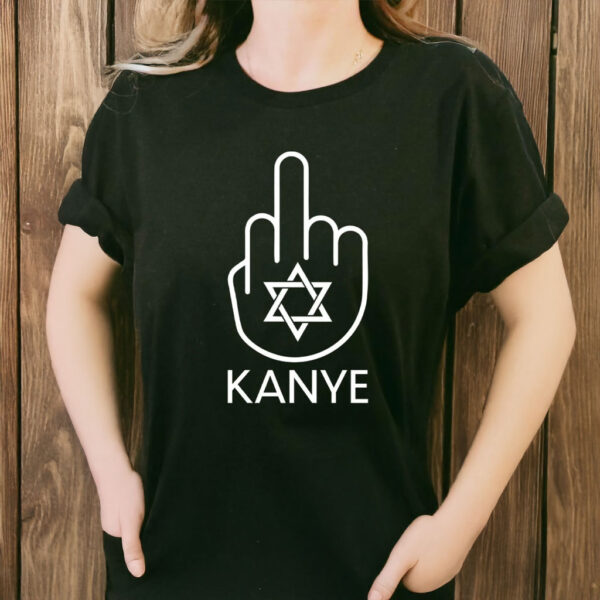 Middle finger f*ck Kanye T-shirt. Black or white Star of David